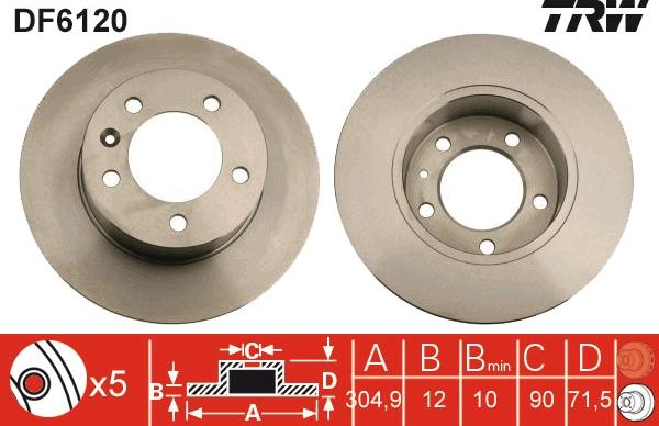 TRW DF6120 - Disc frana aaoparts.ro