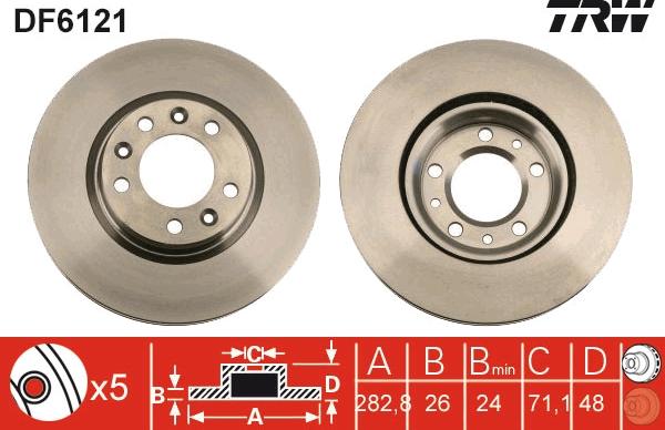 TRW DF6121 - Disc frana aaoparts.ro