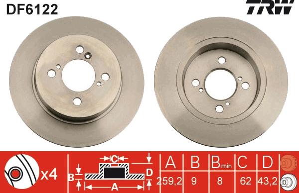 TRW DF6122 - Disc frana aaoparts.ro