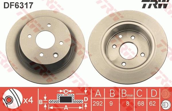 TRW DF6317 - Disc frana aaoparts.ro