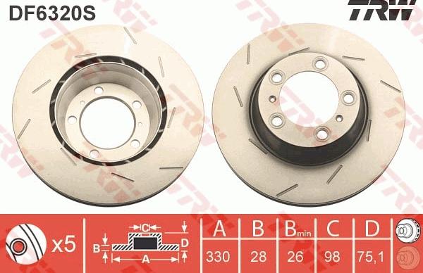 TRW DF6320S - Disc frana aaoparts.ro