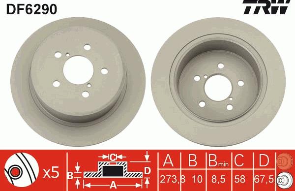 TRW DF6290 - Disc frana aaoparts.ro