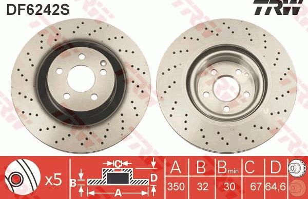 TRW DF6242S - Disc frana aaoparts.ro