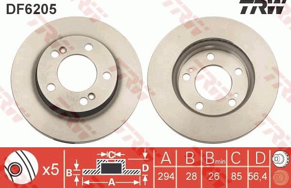 TRW DF6205 - Disc frana aaoparts.ro