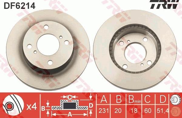 TRW DF6214 - Disc frana aaoparts.ro