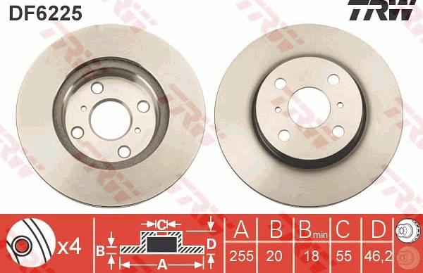 TRW DF6225 - Disc frana aaoparts.ro