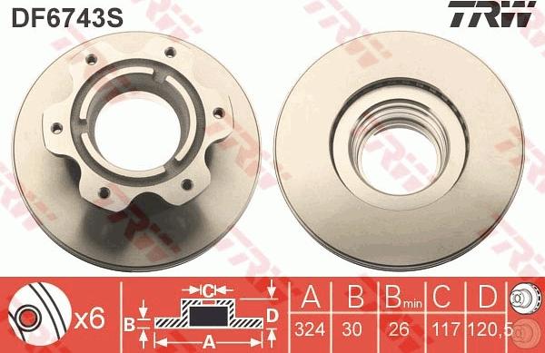 TRW DF6743S - Disc frana aaoparts.ro