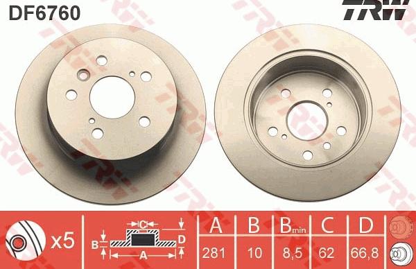 TRW DF6760 - Disc frana aaoparts.ro