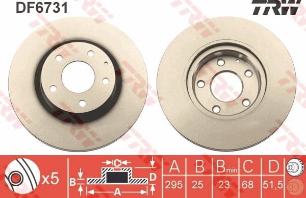 TRW DF6731 - Disc frana aaoparts.ro