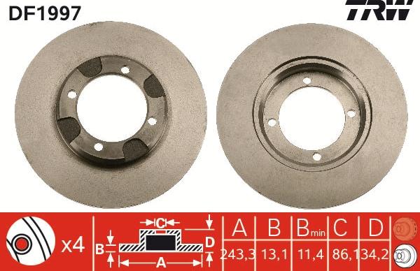 TRW DF1997 - Disc frana aaoparts.ro