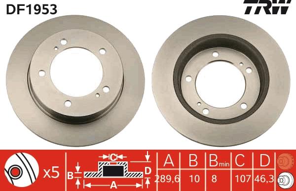 TRW DF1953 - Disc frana aaoparts.ro