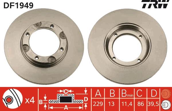 TRW DF1952 - Disc frana aaoparts.ro