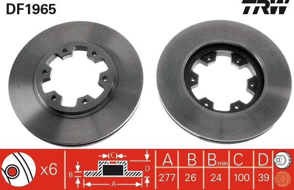 TRW DF1965 - Disc frana aaoparts.ro