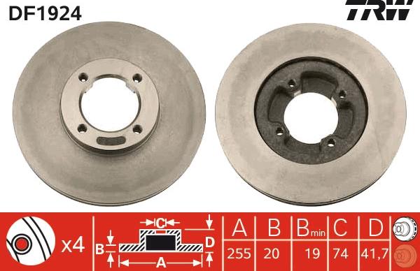 TRW DF1924 - Disc frana aaoparts.ro