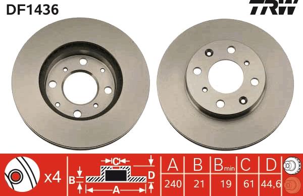 TRW DF1436 - Disc frana aaoparts.ro