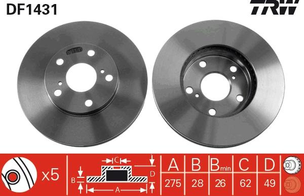 TRW DF1431 - Disc frana aaoparts.ro