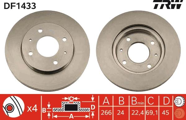 TRW DF1433 - Disc frana aaoparts.ro