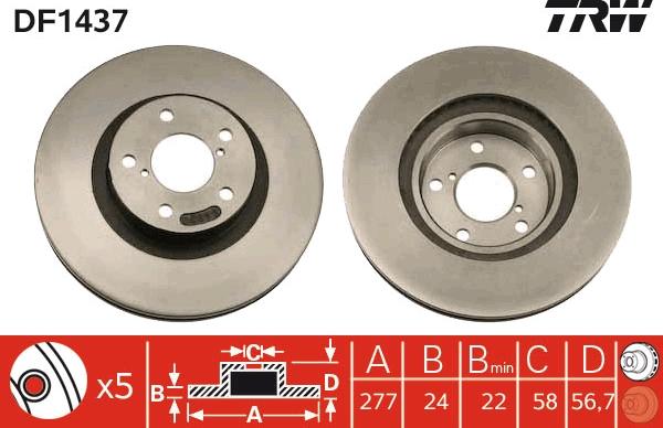 TRW DF1437 - Disc frana aaoparts.ro