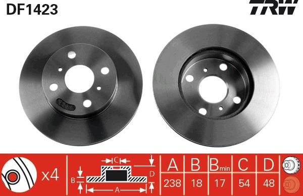 TRW DF1423 - Disc frana aaoparts.ro