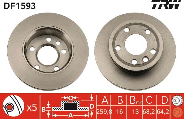 TRW DF1593 - Disc frana aaoparts.ro