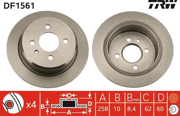 TRW DF1561 - Disc frana aaoparts.ro