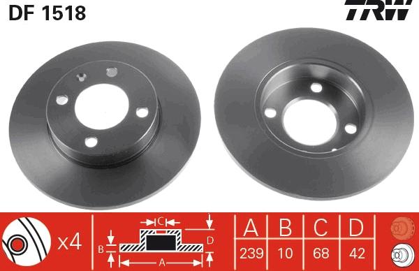 TRW DF1518 - Disc frana aaoparts.ro