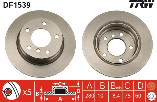 TRW DF1539 - Disc frana aaoparts.ro