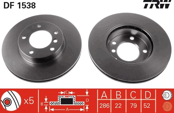 TRW DF1538 - Disc frana aaoparts.ro