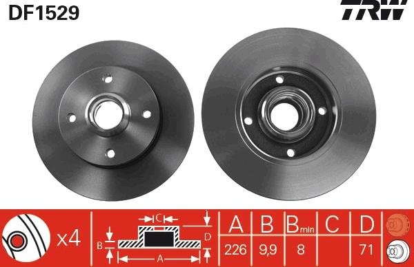 TRW DF1529 - Disc frana aaoparts.ro