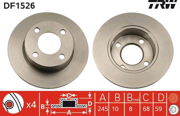 TRW DF1526 - Disc frana aaoparts.ro