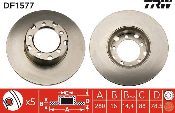 TRW DF1577 - Disc frana aaoparts.ro