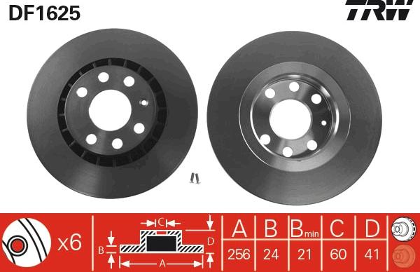 TRW DF1625 - Disc frana aaoparts.ro