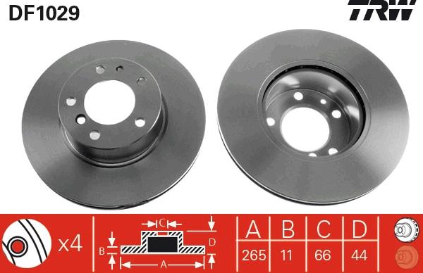 TRW DF1029 - Disc frana aaoparts.ro