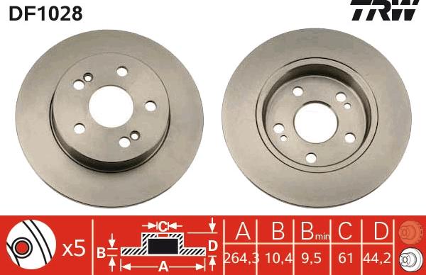 TRW DF1028 - Disc frana aaoparts.ro