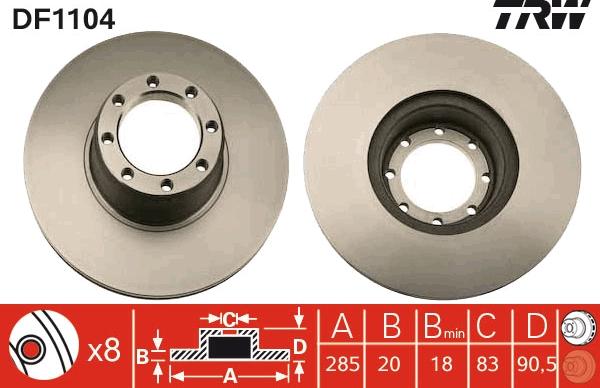 TRW DF1104 - Disc frana aaoparts.ro