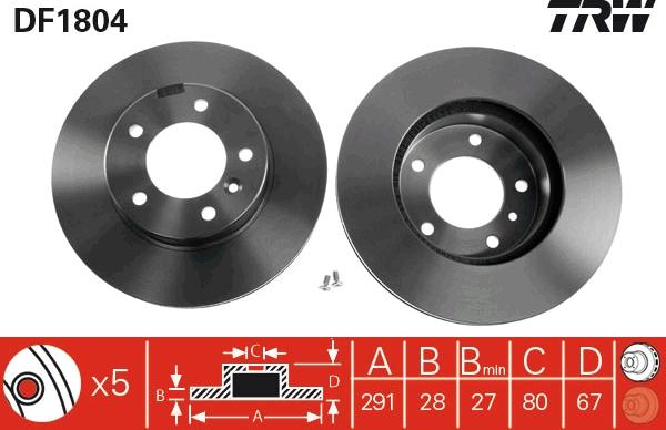 TRW DF1804 - Disc frana aaoparts.ro