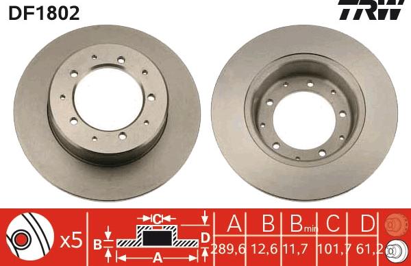 TRW DF1802 - Disc frana aaoparts.ro