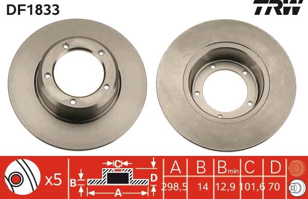 TRW DF1833 - Disc frana aaoparts.ro