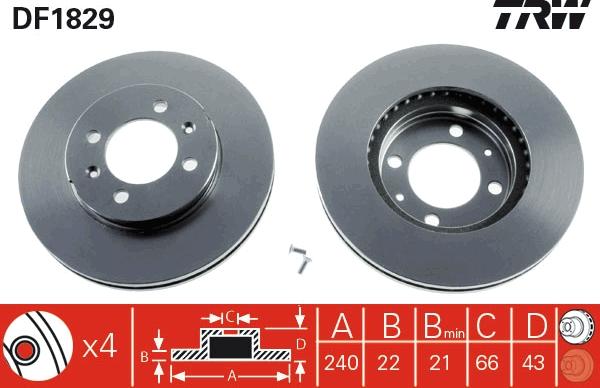 TRW DF1829 - Disc frana aaoparts.ro