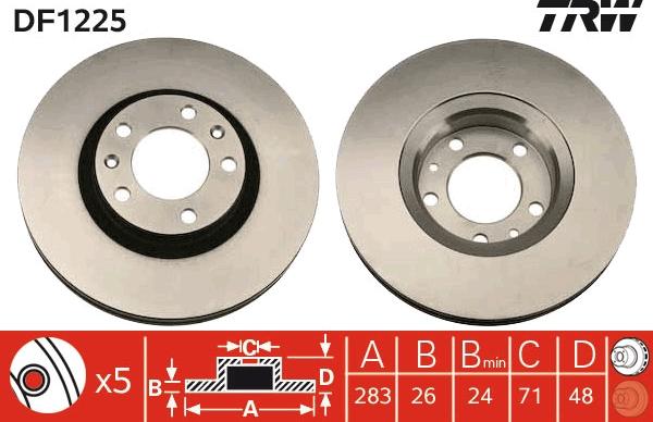 TRW DF1225 - Disc frana aaoparts.ro