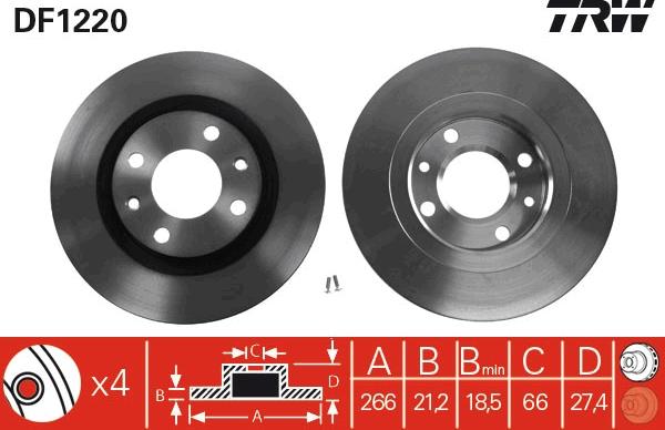 TRW DF1220 - Disc frana aaoparts.ro