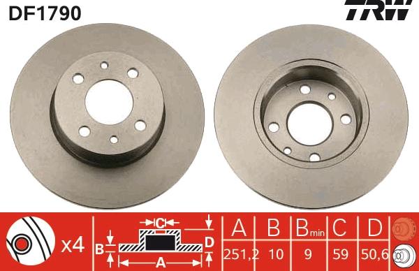 TRW DF1790 - Disc frana aaoparts.ro