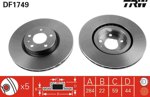 TRW DF1749 - Disc frana aaoparts.ro