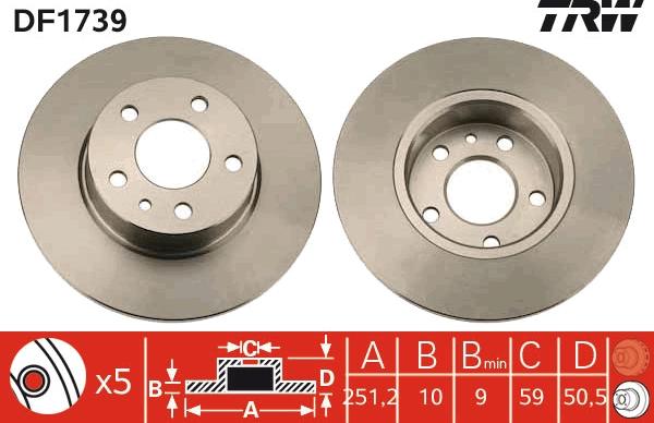 TRW DF1739 - Disc frana aaoparts.ro