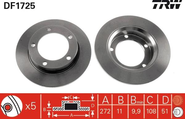 TRW DF1725 - Disc frana aaoparts.ro