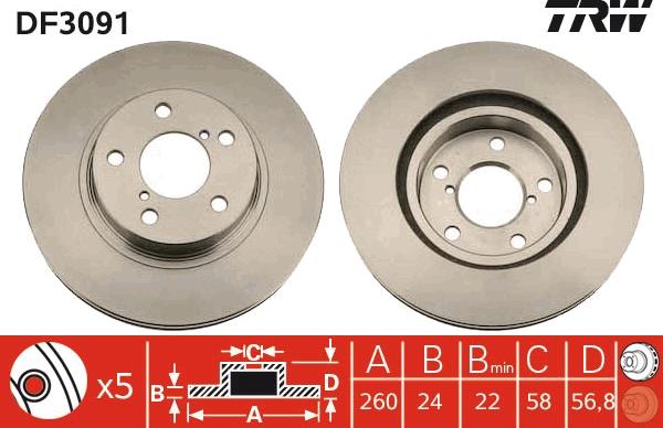 TRW DF3091 - Disc frana aaoparts.ro