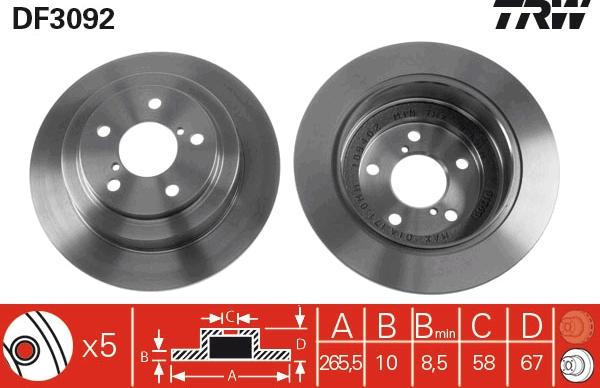 TRW DF3092 - Disc frana aaoparts.ro