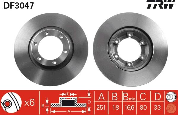 TRW DF3047 - Disc frana aaoparts.ro
