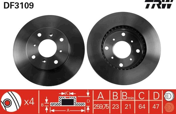 TRW DF3109 - Disc frana aaoparts.ro