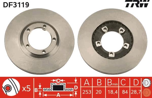 TRW DF3119 - Disc frana aaoparts.ro